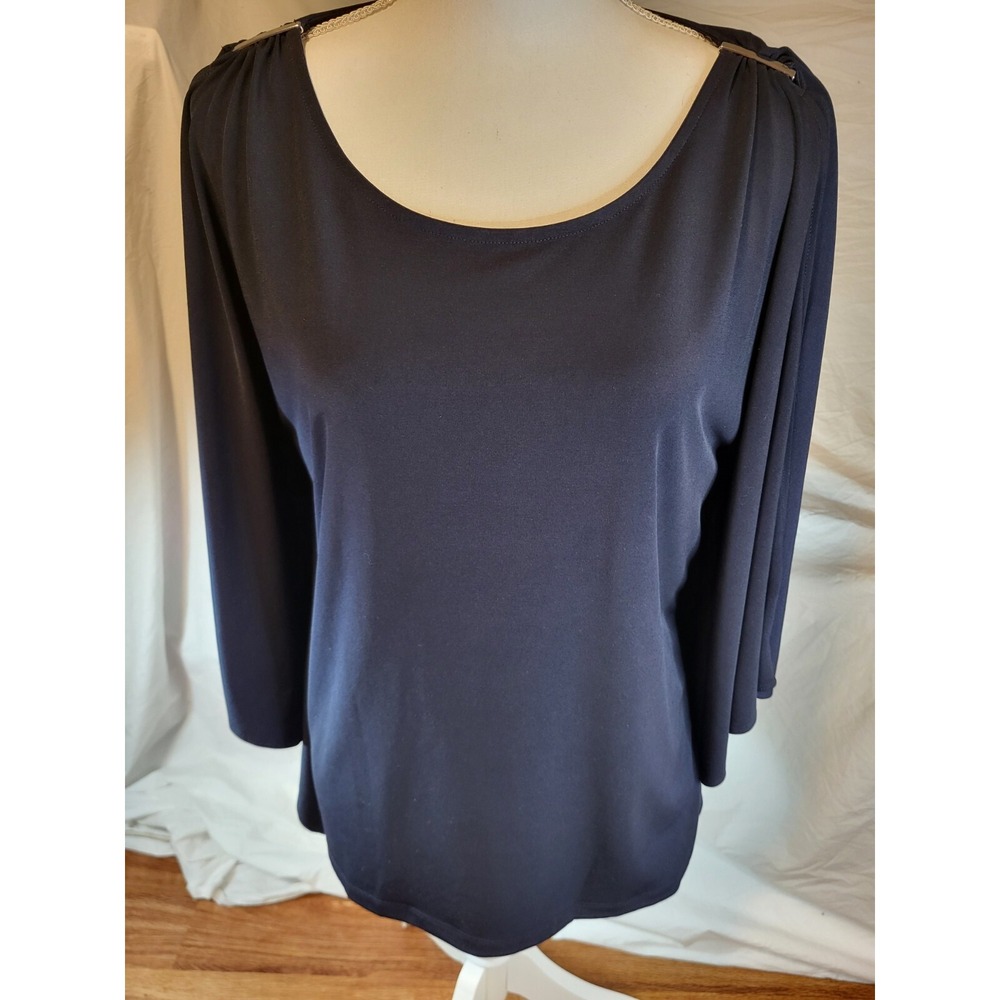 Chicos‎ Size S/M Navy Blue Cape Poncho Top
